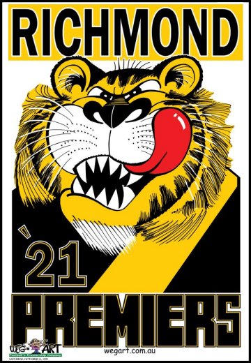 1921 Richmond Tigers Premiership Weg Poster